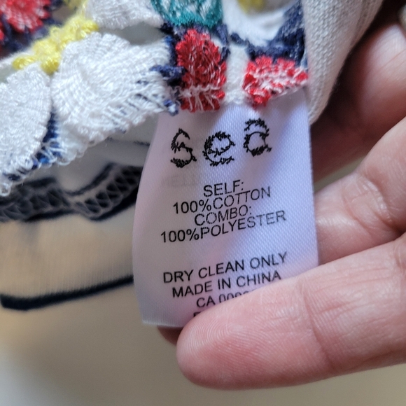 Sea New York Womens Floral Embroidered Striped Tee Blue Size 2 - Picture 6 of 9